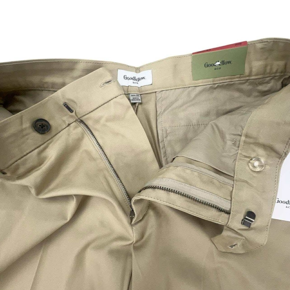 Goodfellow‎ & Co Slim Trousers Mens 30x32 Beige Dress Pants Stretch Comfort NWT - Picture 8 of 13